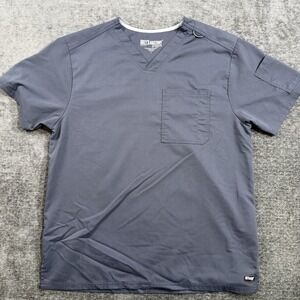 Grey Anatomy Scrubs Men's Professional Wear By Barco Medical Top Gray Size Large